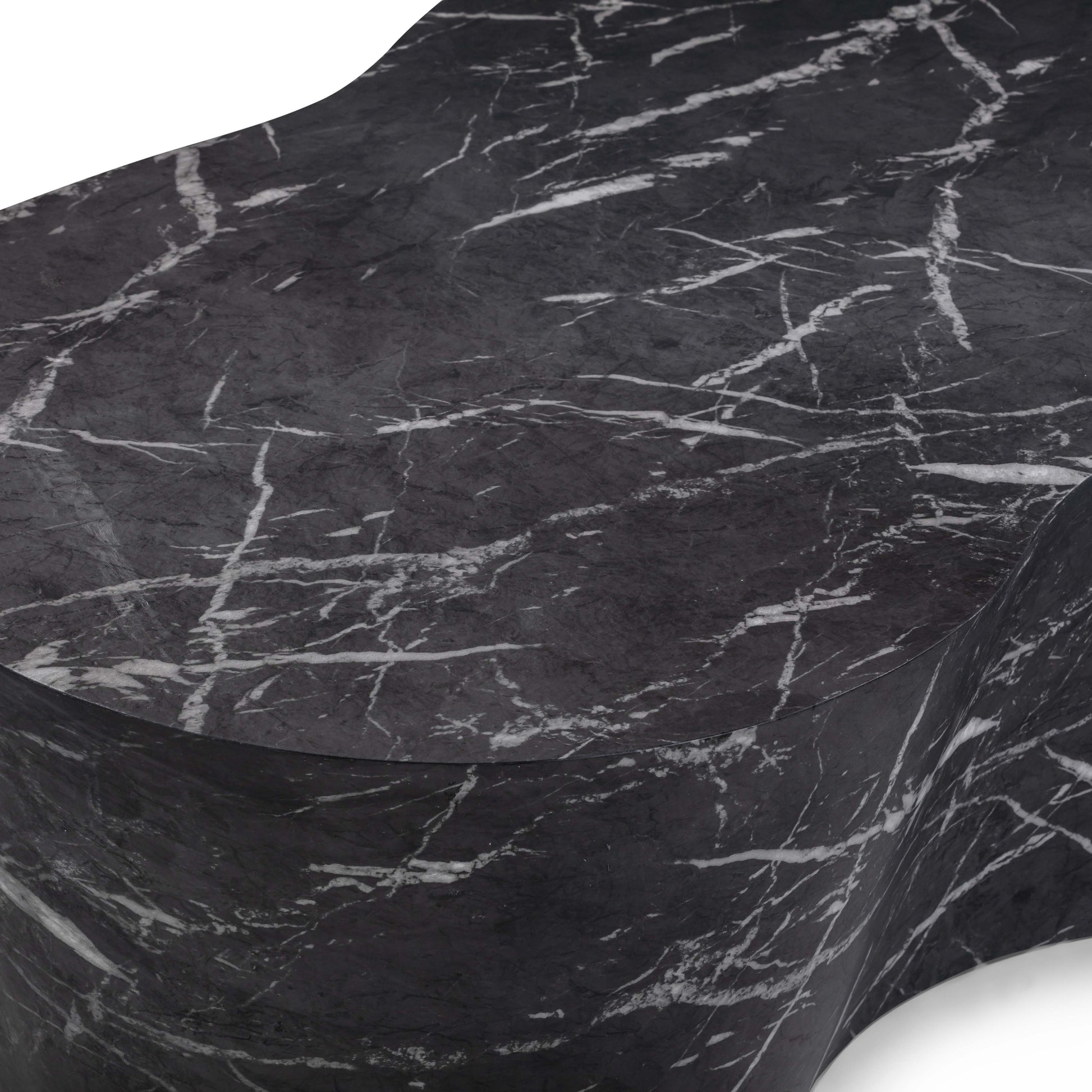 Slab 59" Concrete Indoor/Outdoor Coffee Table - Black Marble - Image 7