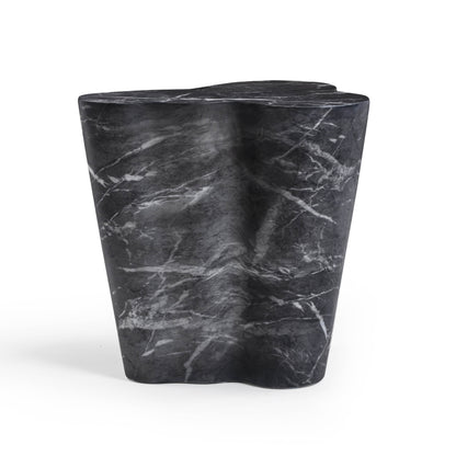 Slab Concrete Indoor/Outdoor Side Table (18"-22") - Black Marble / Tall - Image 1