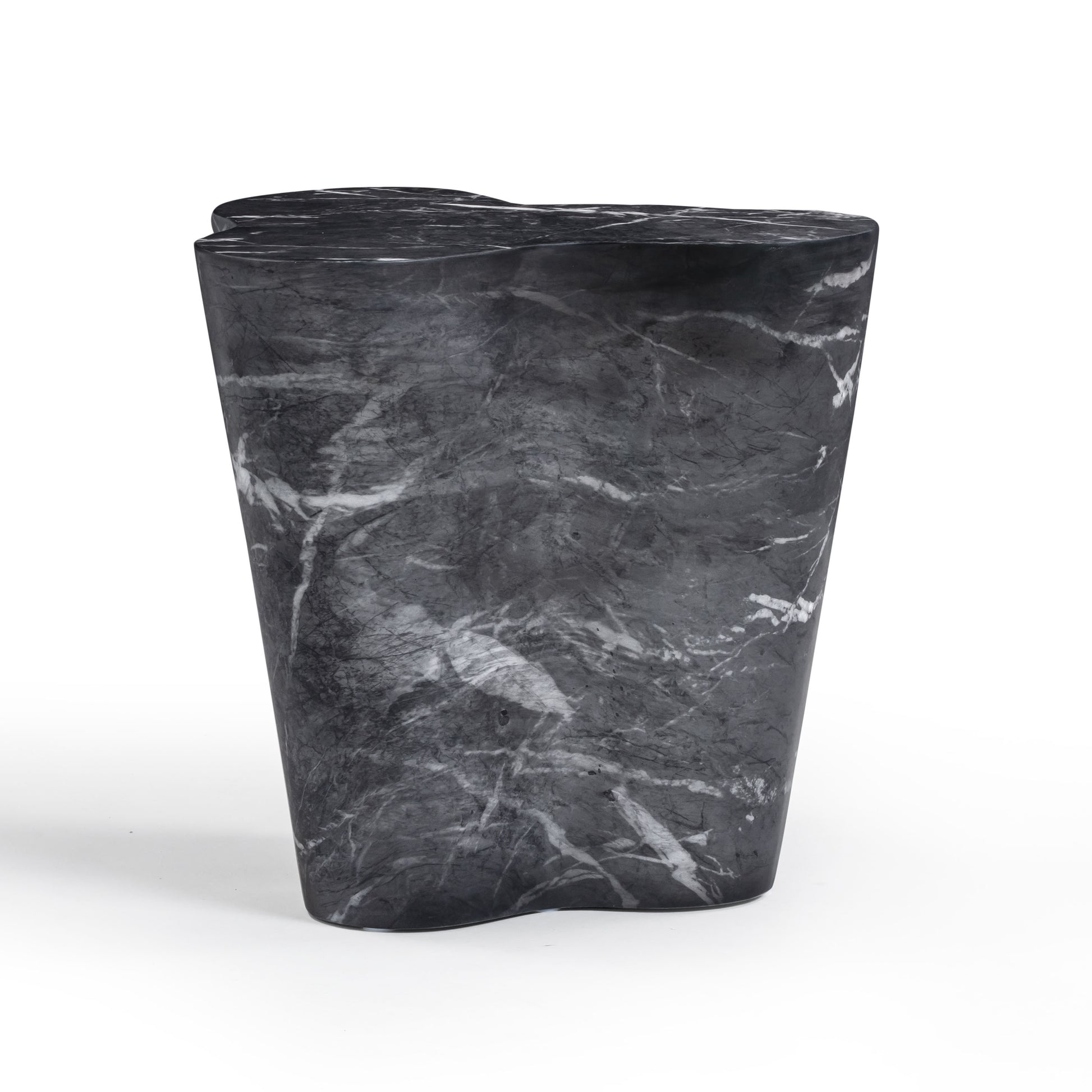 Slab Concrete Indoor/Outdoor Side Table (18"-22") - Black Marble / Tall - Image 3