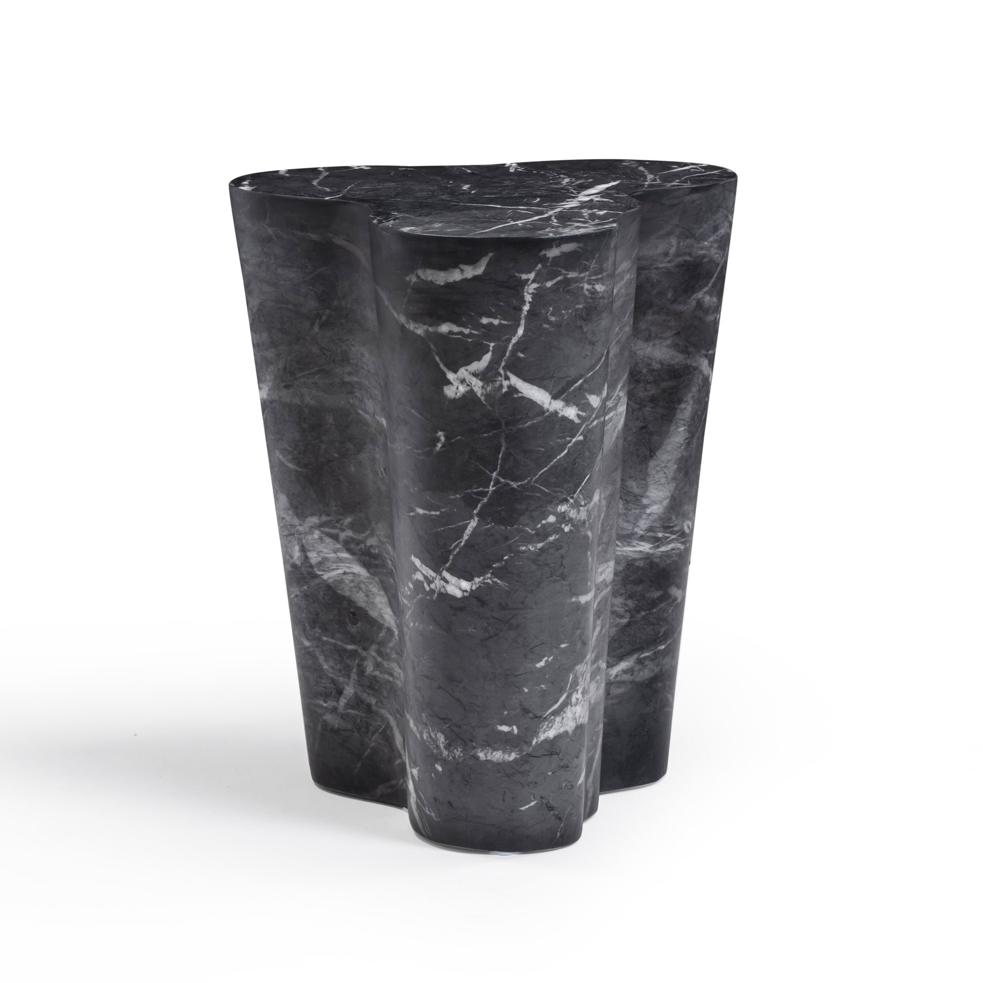 Slab Concrete Indoor/Outdoor Side Table (18"-22") - Black Marble / Tall - Image 4