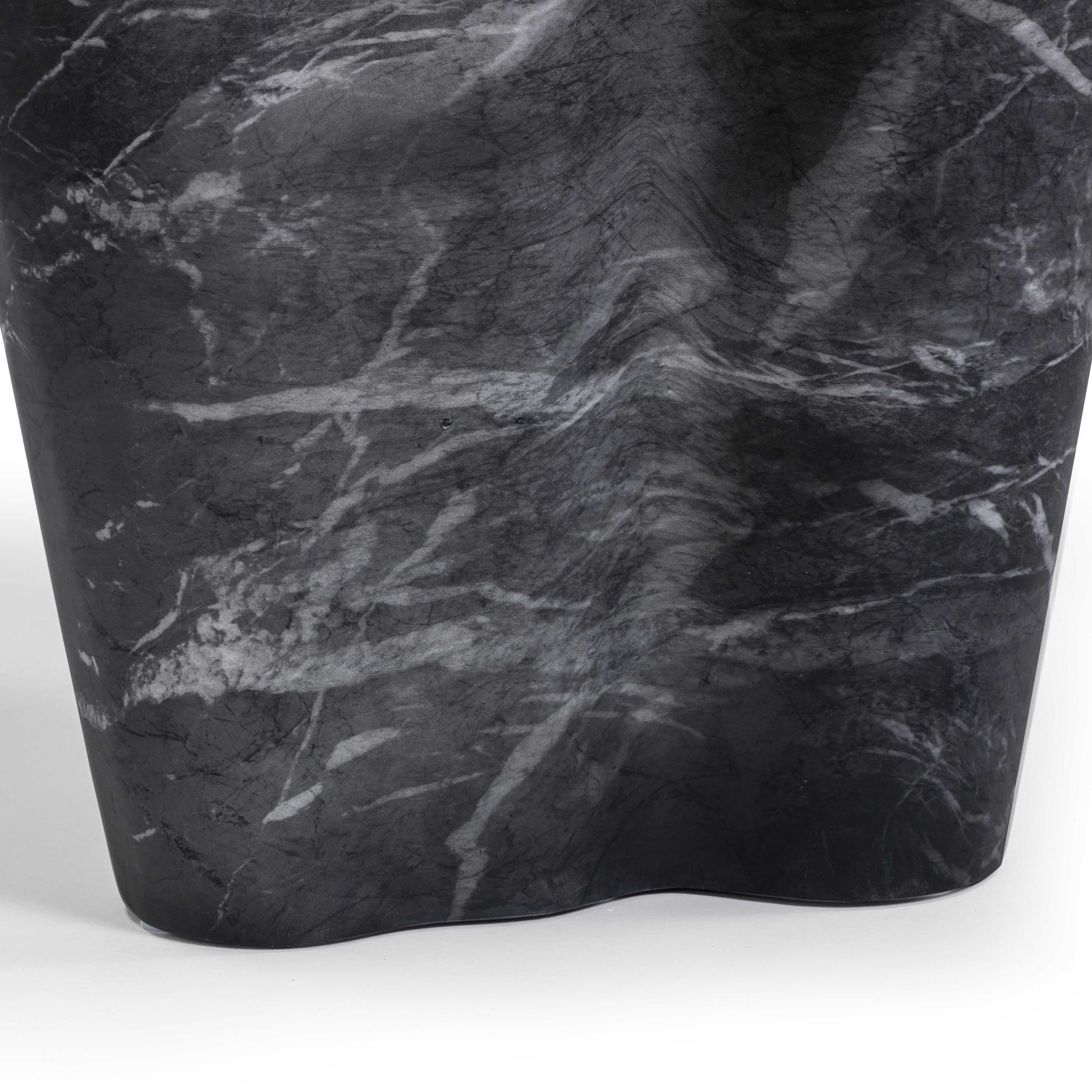 Slab Concrete Indoor/Outdoor Side Table (18"-22") - Black Marble / Tall - Image 7