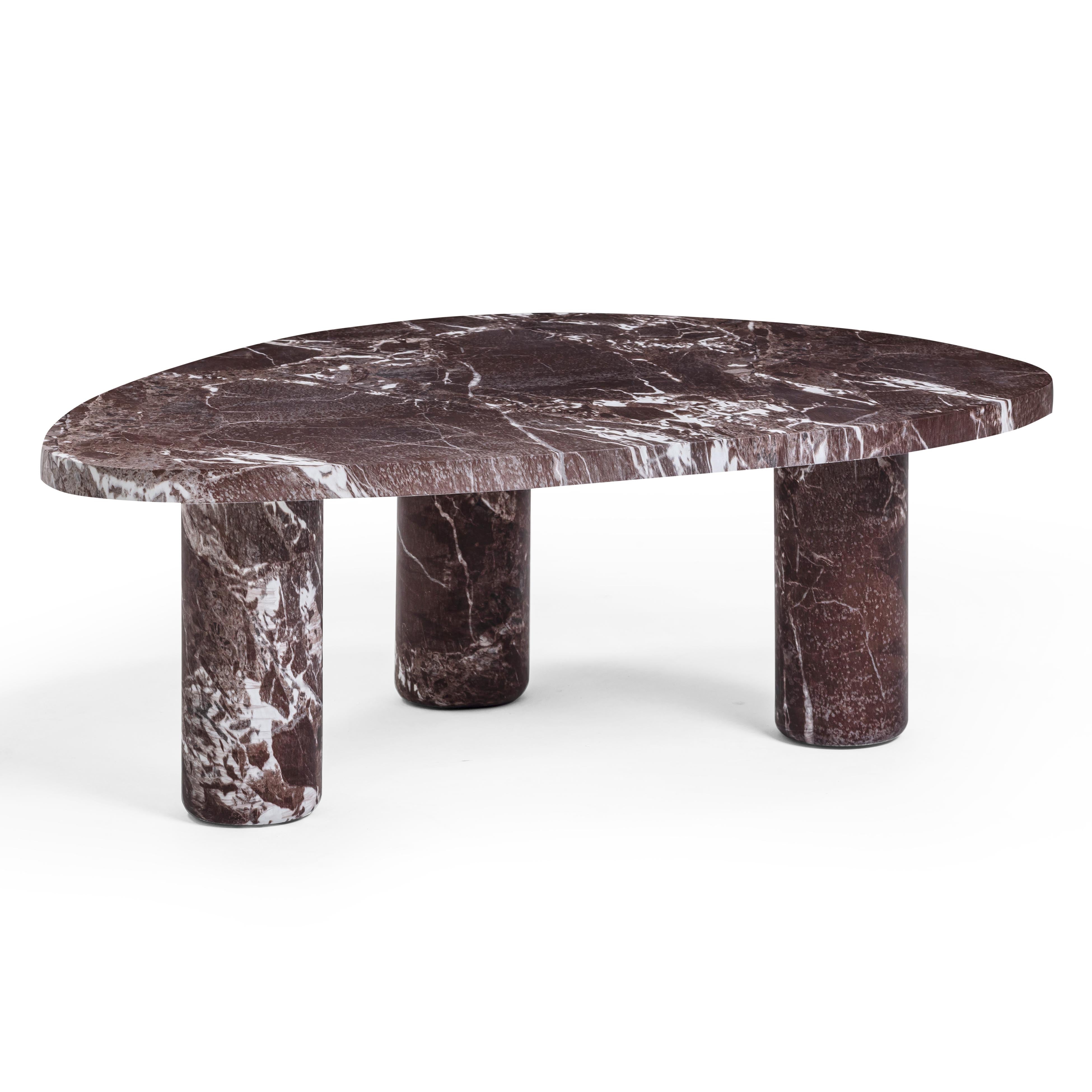Libby Faux Red Levanto Marble Indoor/Outdoor Coffee Table (36