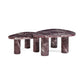 Libby 2-Piece Faux Red Levanto Marble Indoor/Outdoor Nesting Coffee Table Set - Image 1