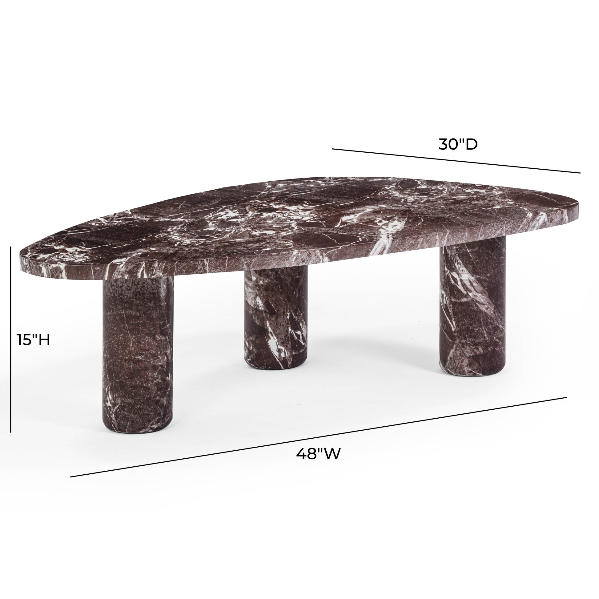 Libby Faux Red Levanto Marble Indoor/Outdoor Coffee Table (36"-48") - 48" - Image 8