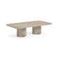 Tyche 55" Faux Travertine Indoor/Outdoor Concrete Rectangular Coffee Table - Image 1