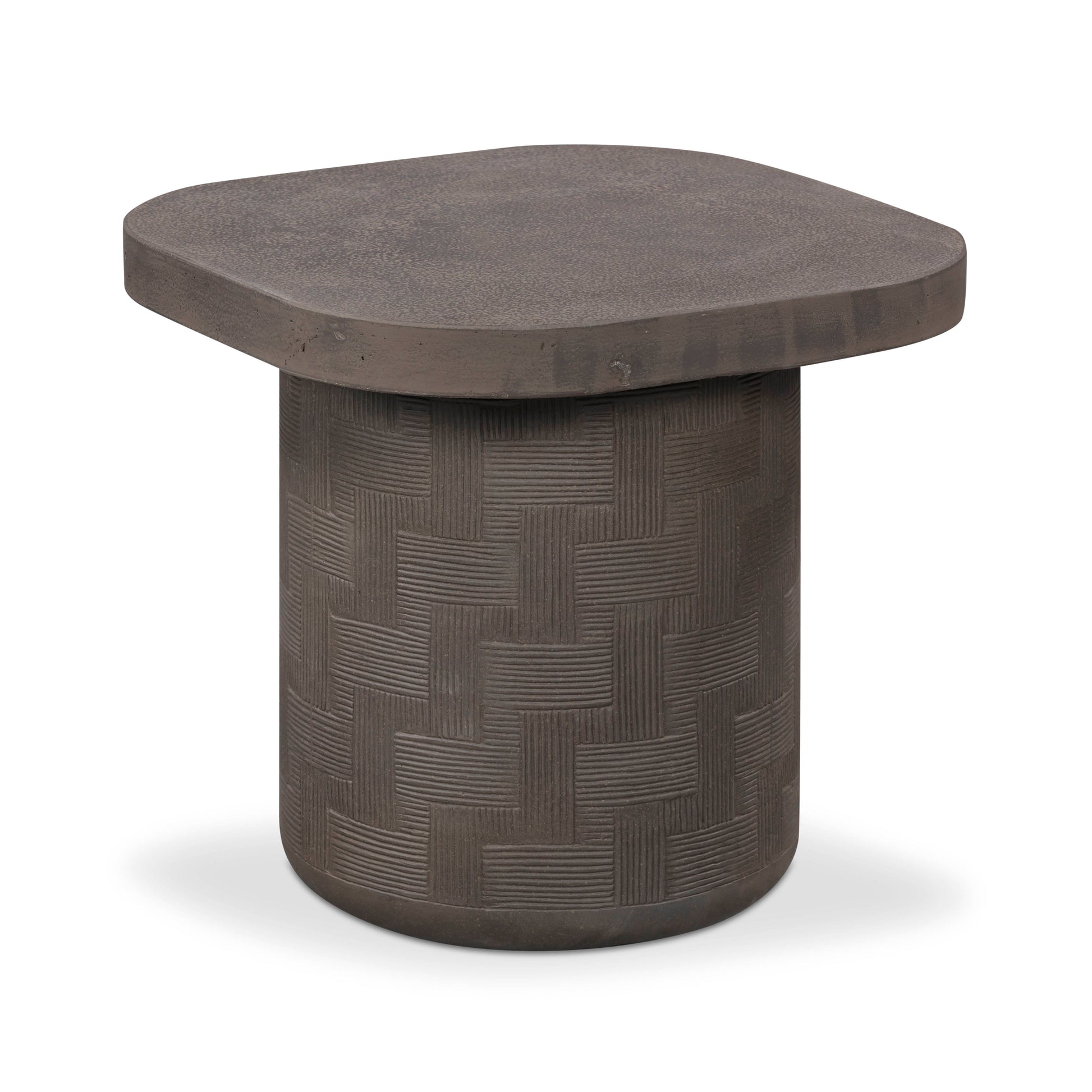 Suraya Indoor/Outdoor Concrete Side Table - Dark Umber - Image 3