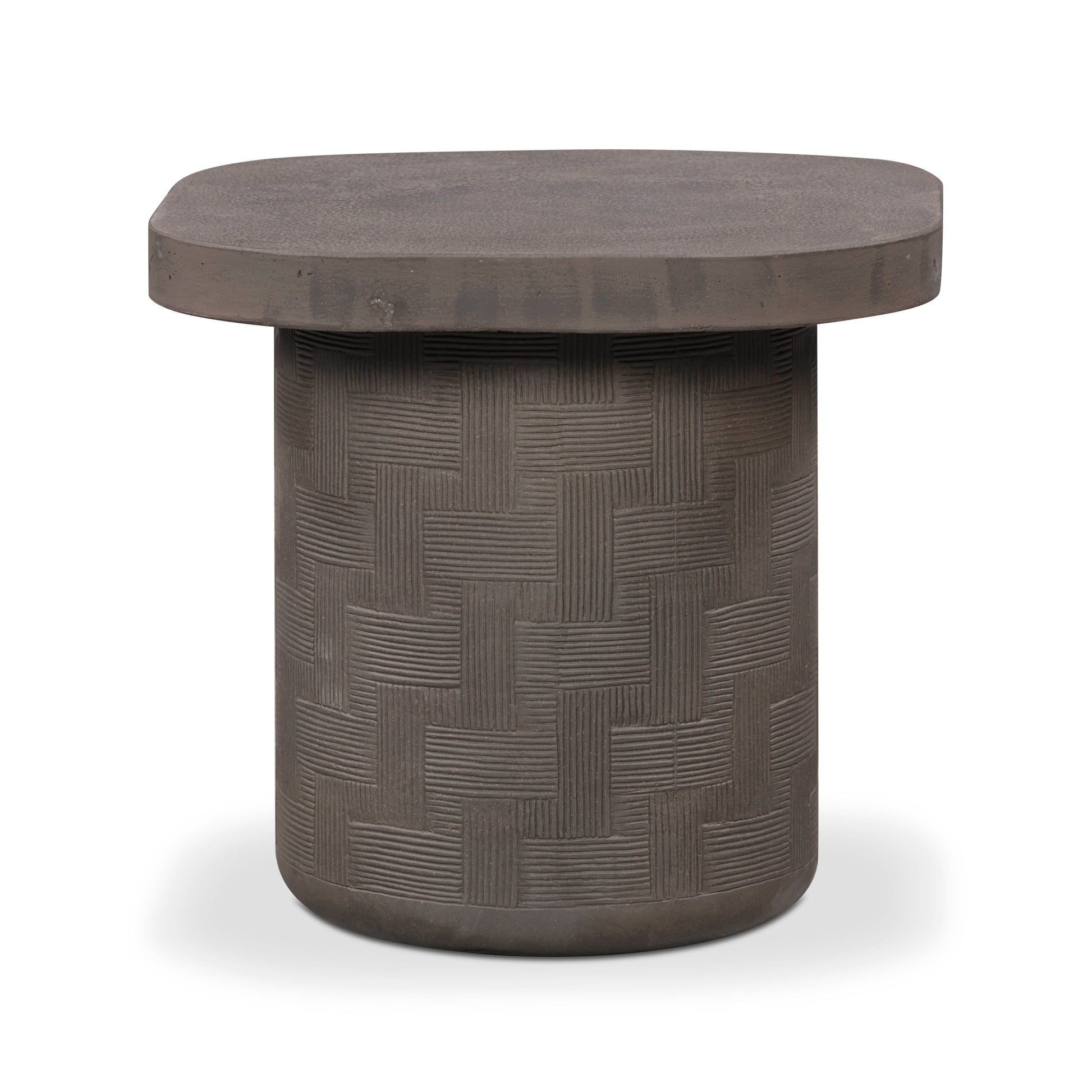 Suraya Indoor/Outdoor Concrete Side Table - Dark Umber - Image 1