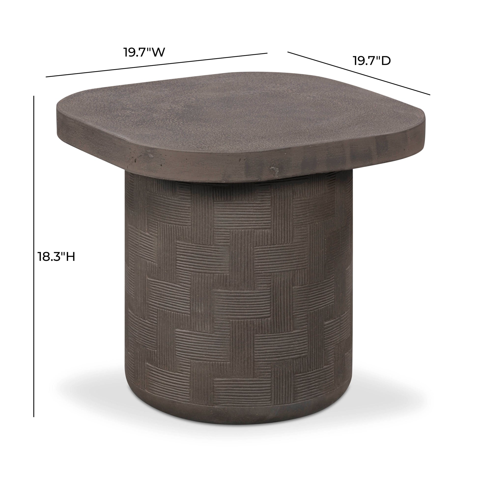 Suraya Indoor/Outdoor Concrete Side Table - Dark Umber - Image 6
