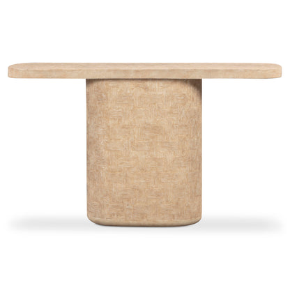 Suraya 55" Indoor/Outdoor Concrete Console Table - Faux Travertine - Image 1