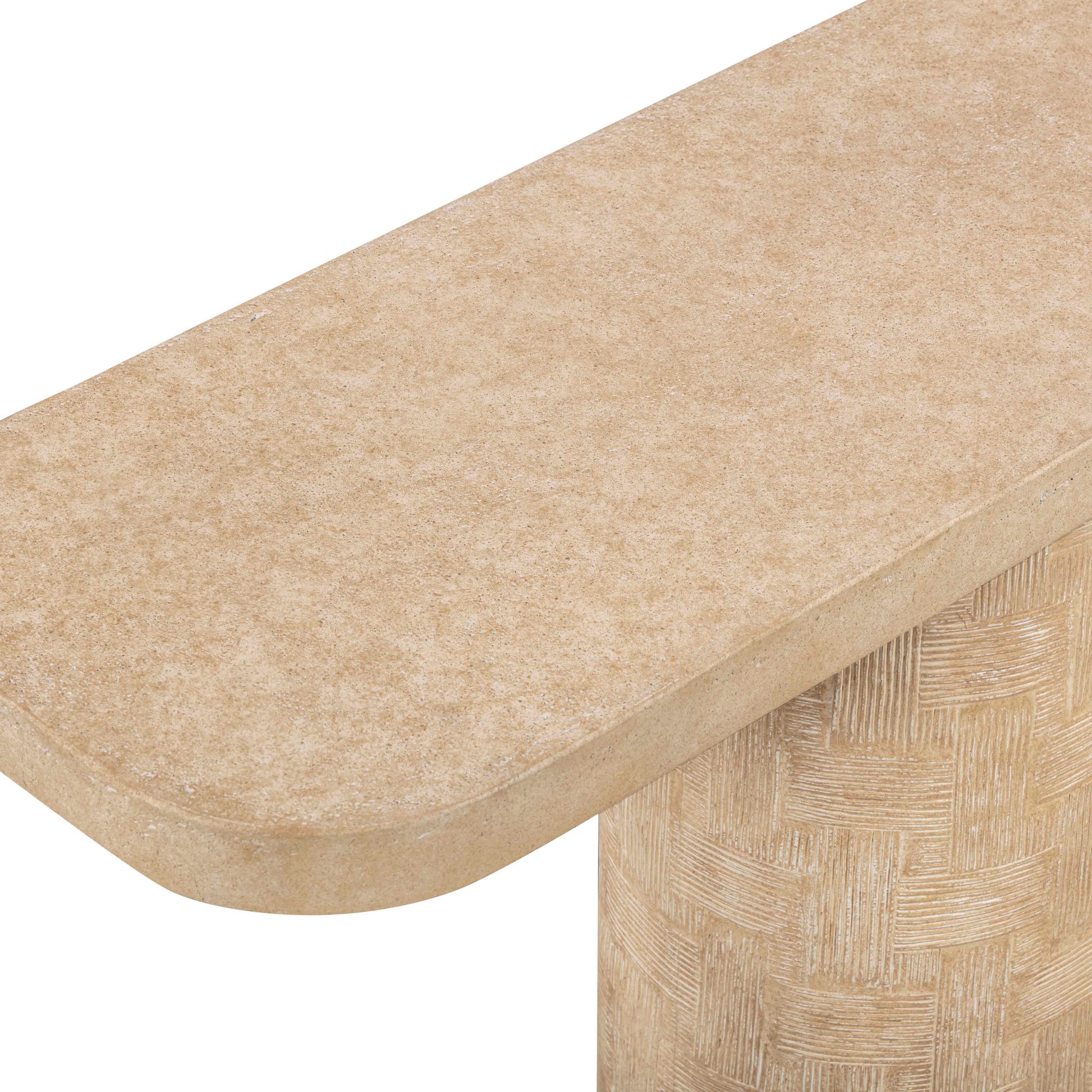 Suraya 55" Indoor/Outdoor Concrete Console Table - Faux Travertine - Image 7