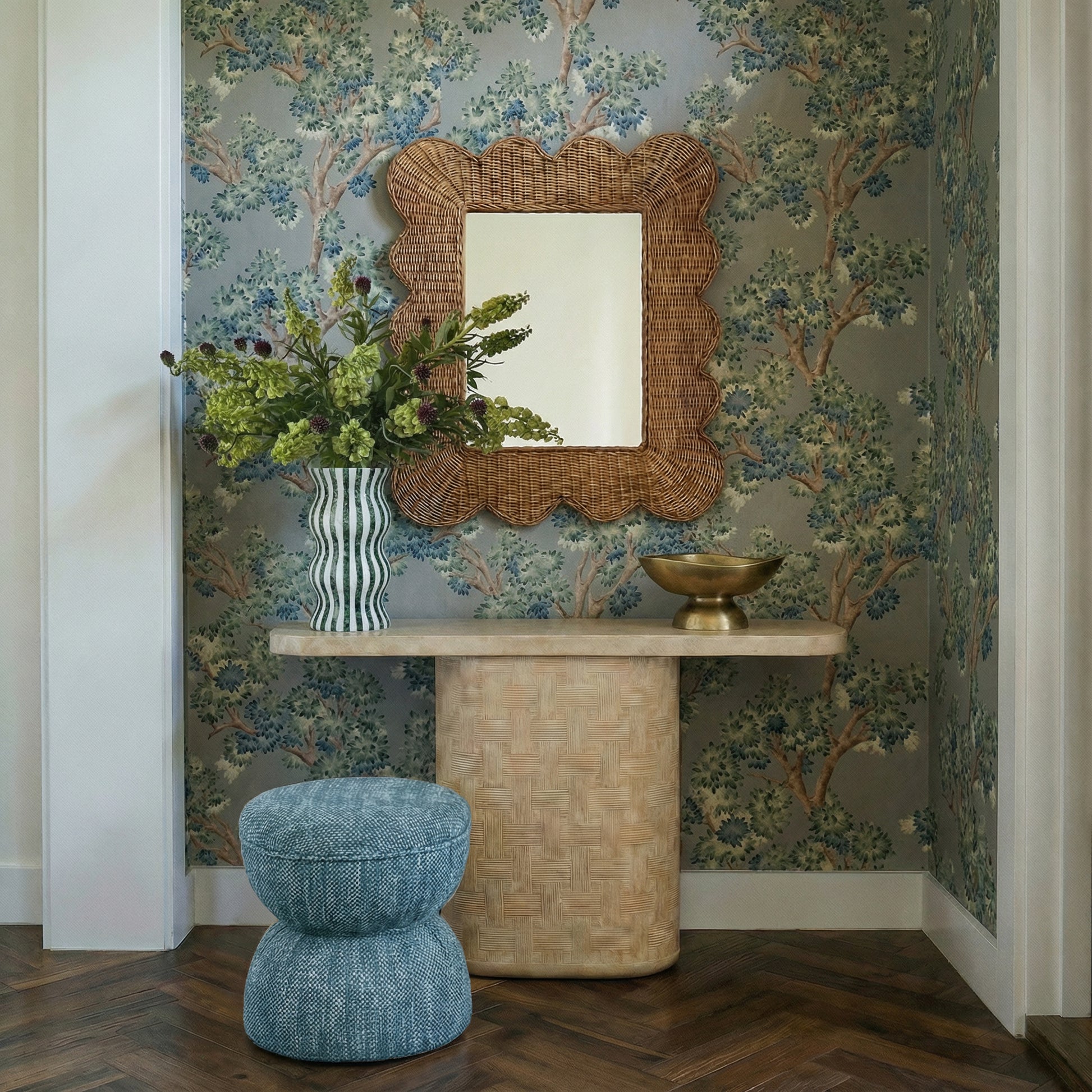Suraya 55" Indoor/Outdoor Concrete Console Table - Faux Travertine - Image 2