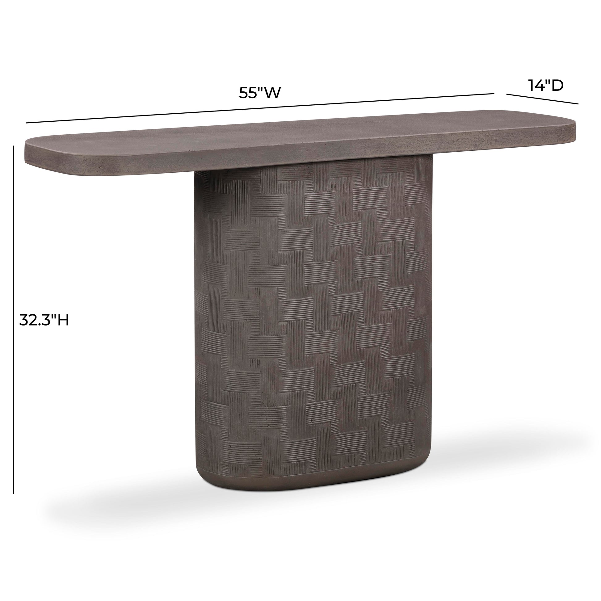 Suraya 55" Indoor/Outdoor Concrete Console Table - Dark Umber - Image 6