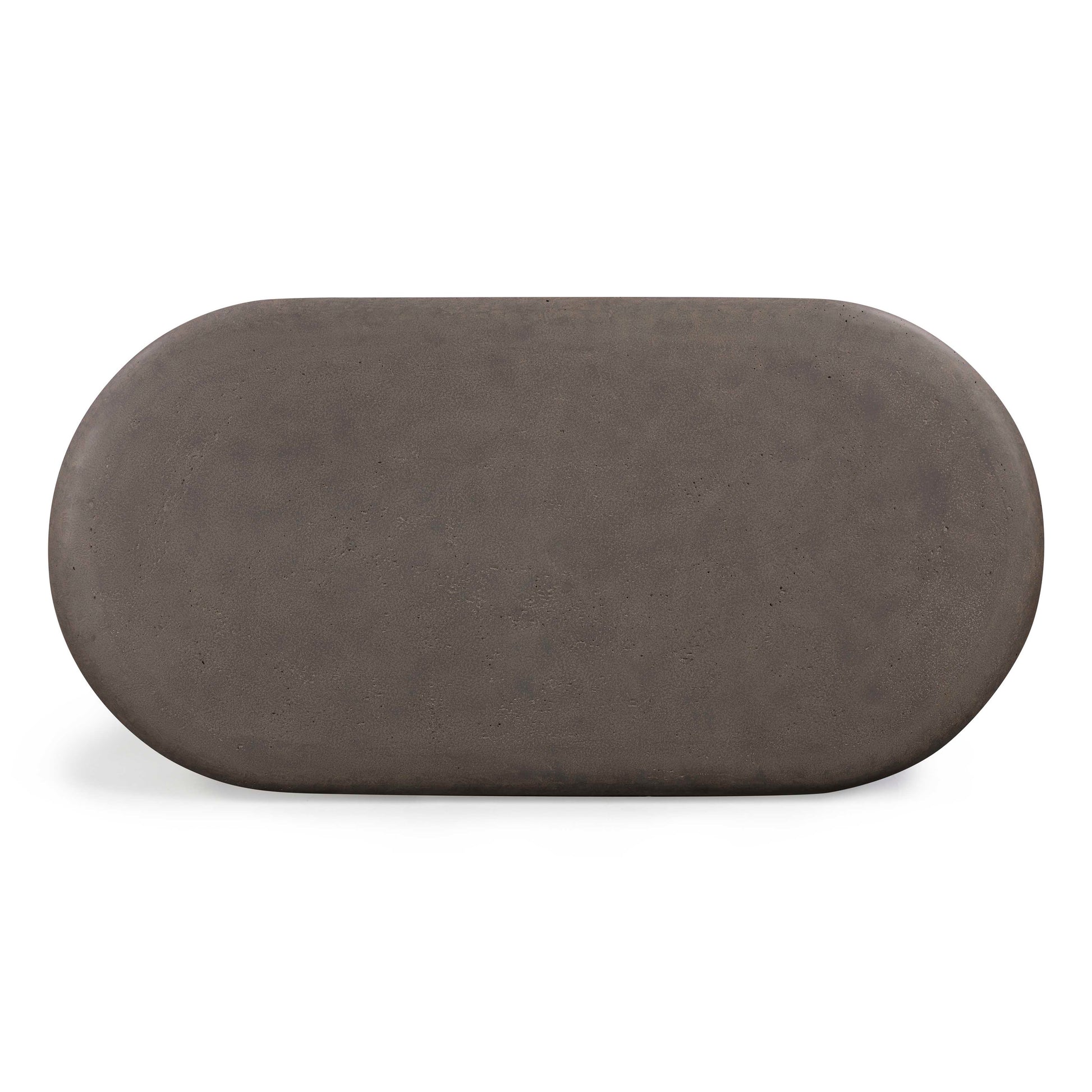 Suraya 55" Indoor/Outdoor Concrete Rounded Coffee Table - Dark Umber - Image 5