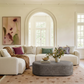 Suraya 55" Indoor/Outdoor Concrete Rounded Coffee Table - Dark Umber - Image 2