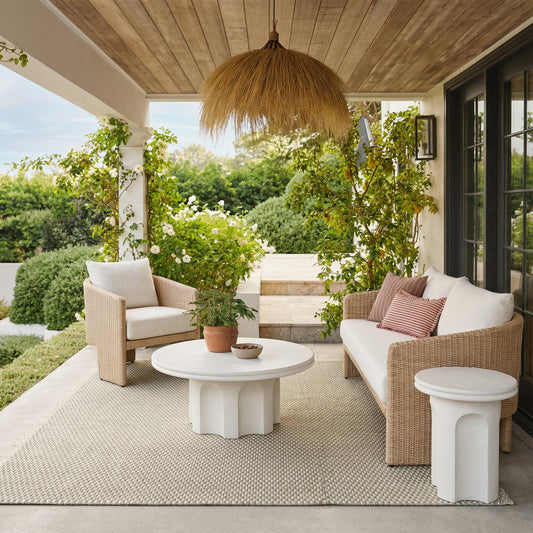 Cassandra Ivory Indoor/Outdoor Concrete Side Table - Image 2