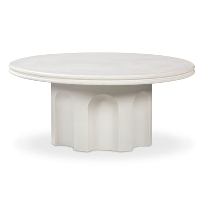 Cassandra 38" Ivory Indoor/Outdoor Concrete Round Coffee Table - Default Title - Image 2