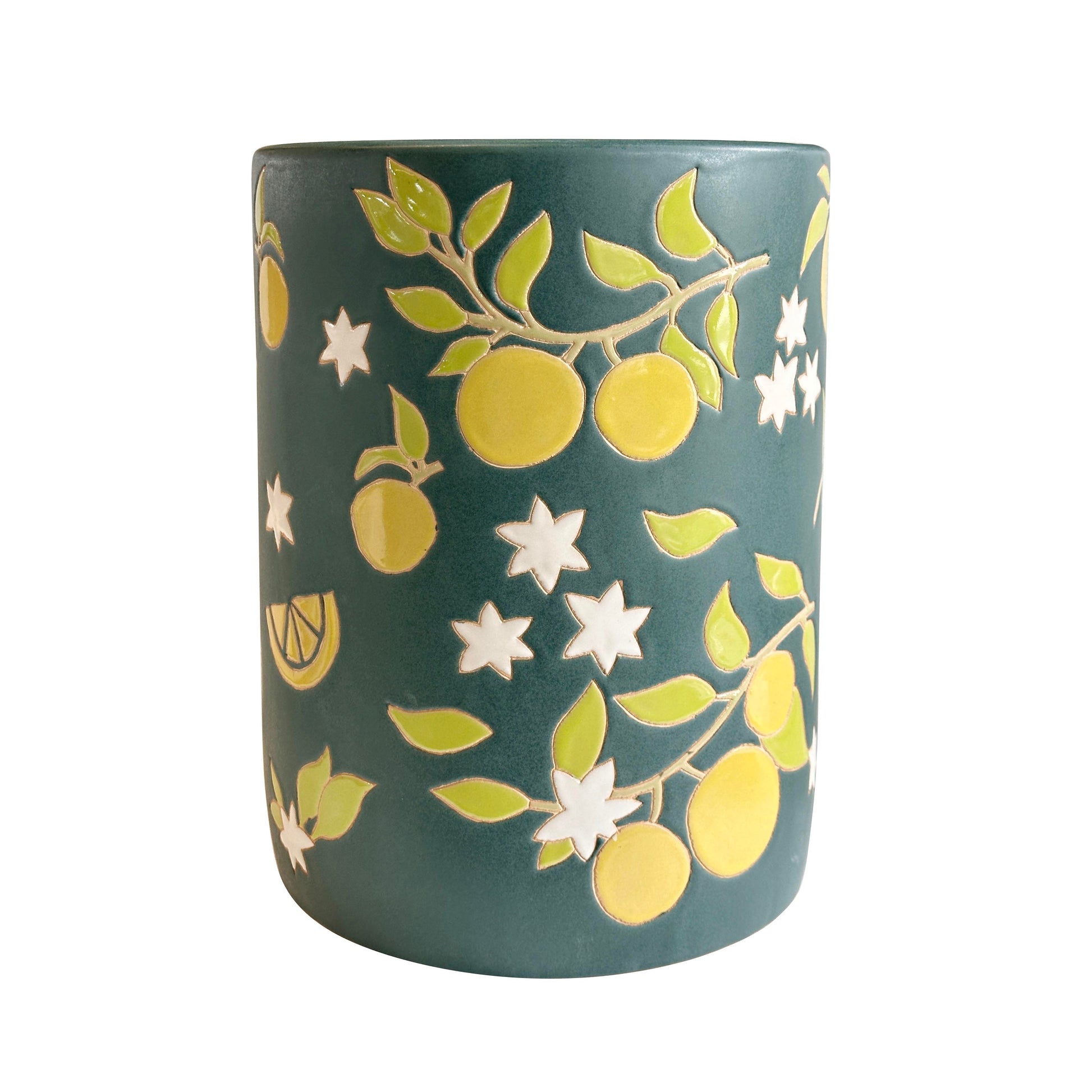 Tempest Citrus Indoor/Outdoor Ceramic Table - Lemon Citrus - Image 1