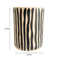 Tempest Indoor/Outdoor Ceramic Table in Stripes - Black Stripes - Image 4