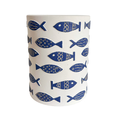 Tempest Indoor/Outdoor Ceramic Table in Blue Fish - Default Title - Image 2