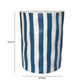 Tempest Indoor/Outdoor Ceramic Table in Stripes - Blue Stripes - Image 4