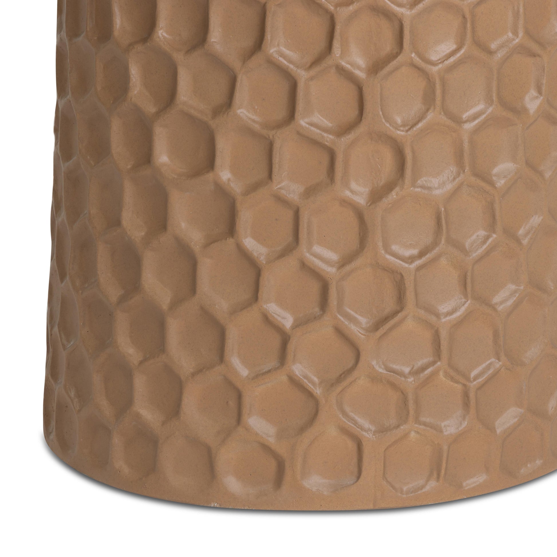 Hessa Indoor/Outdoor Concrete Chiseled Side Table - Terracotta - Image 5