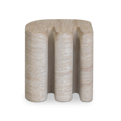 Thyme Faux Travertine Indoor/Outdoor Concrete Side Table - Default Title - Image 2