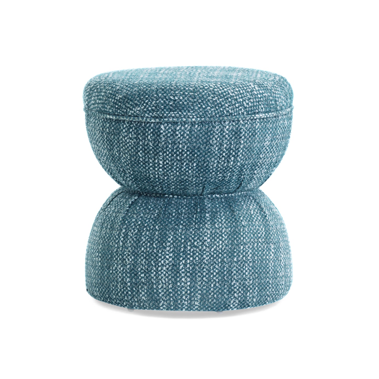 Tomlin Ruched Performance Fabric Game Ottoman - Teal - Image 3