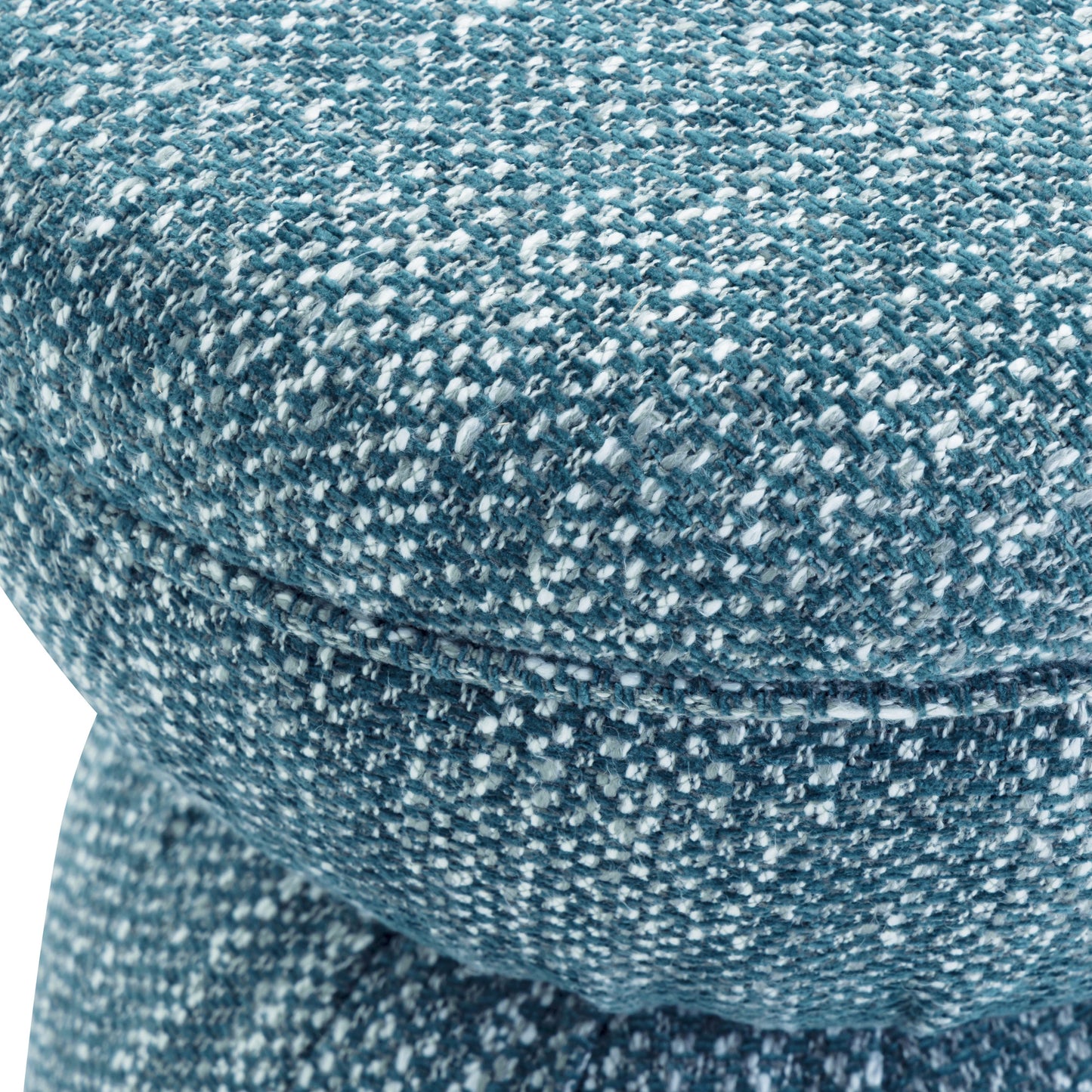 Tomlin Ruched Performance Fabric Game Ottoman - Teal - Image 4
