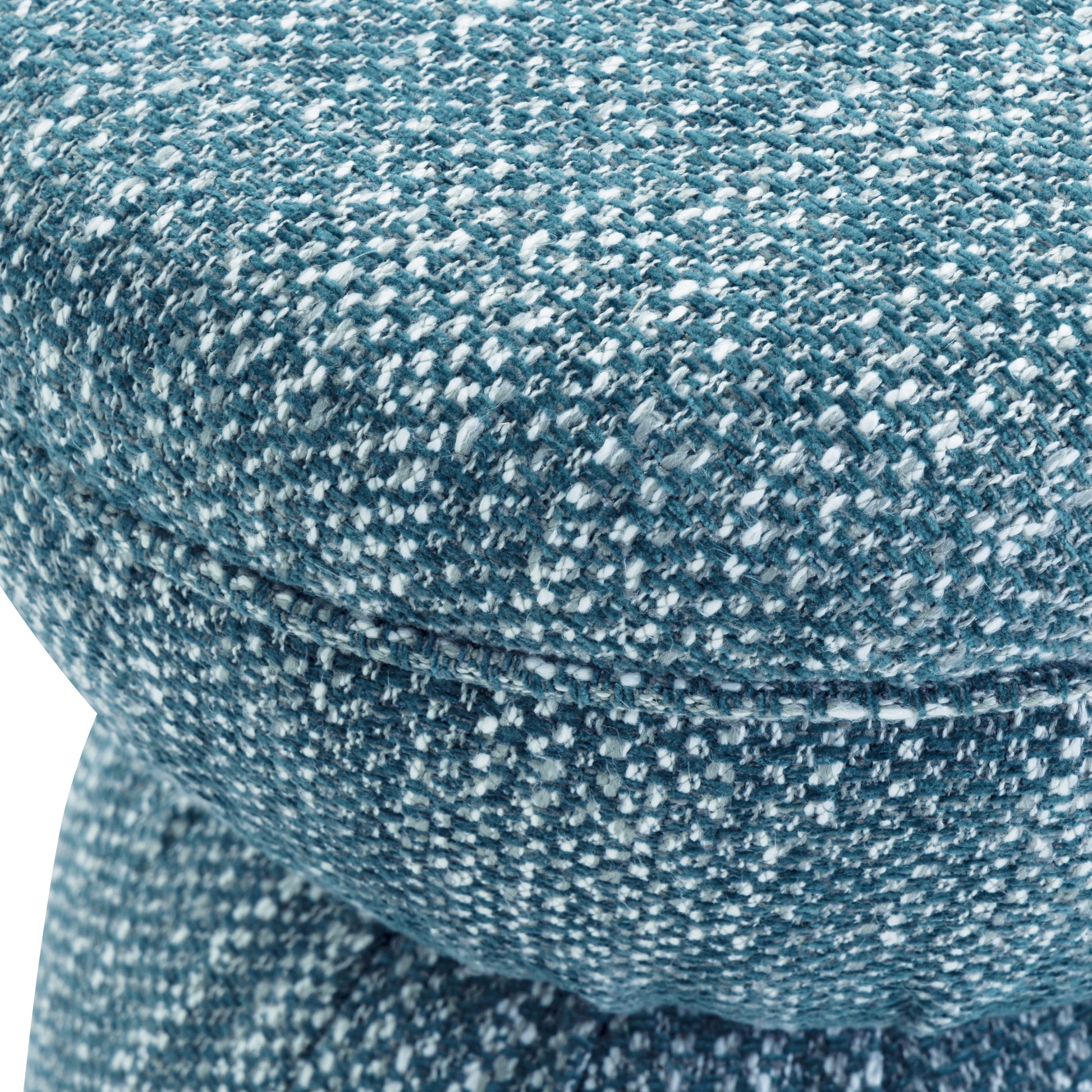 Tomlin Ruched Performance Fabric Game Ottoman - Teal - Image 4