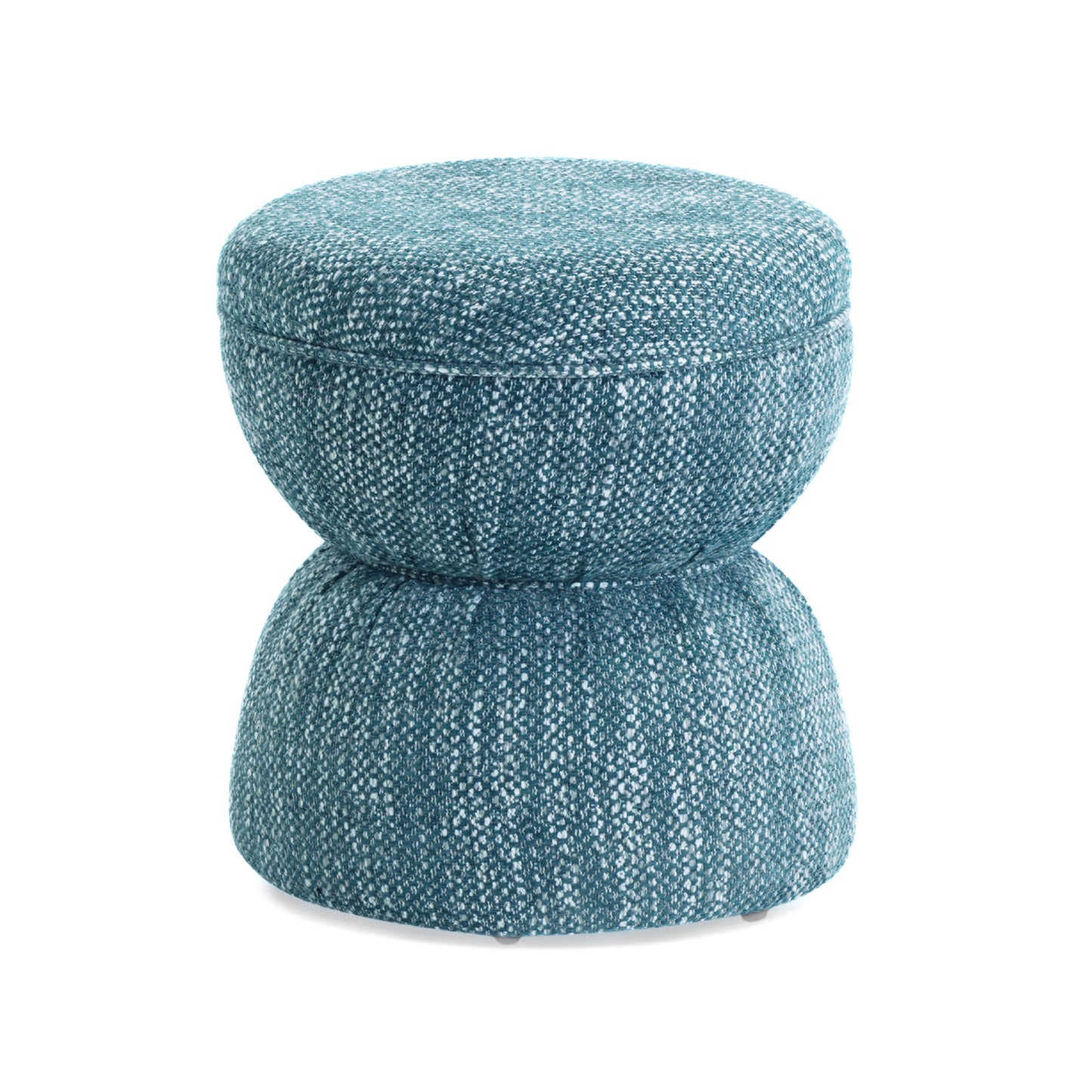 Tomlin Ruched Performance Fabric Game Ottoman - Teal - Image 1