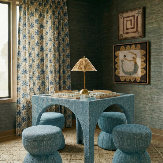 Tomlin Ruched Performance Fabric Game Ottoman - Image 2