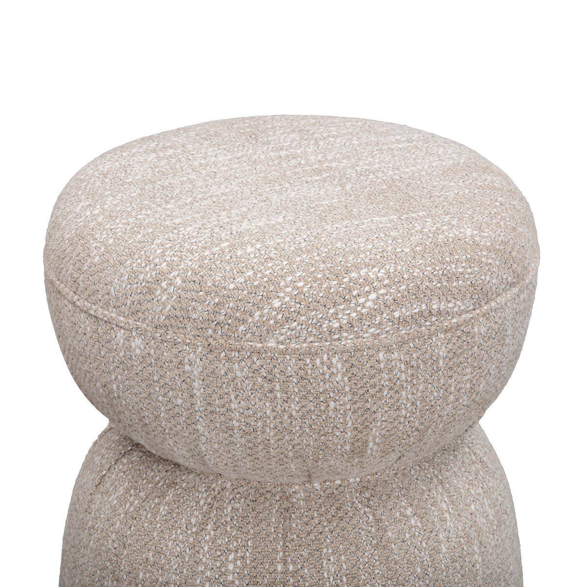 Tomlin Ruched Performance Fabric Game Ottoman - Beige - Image 3