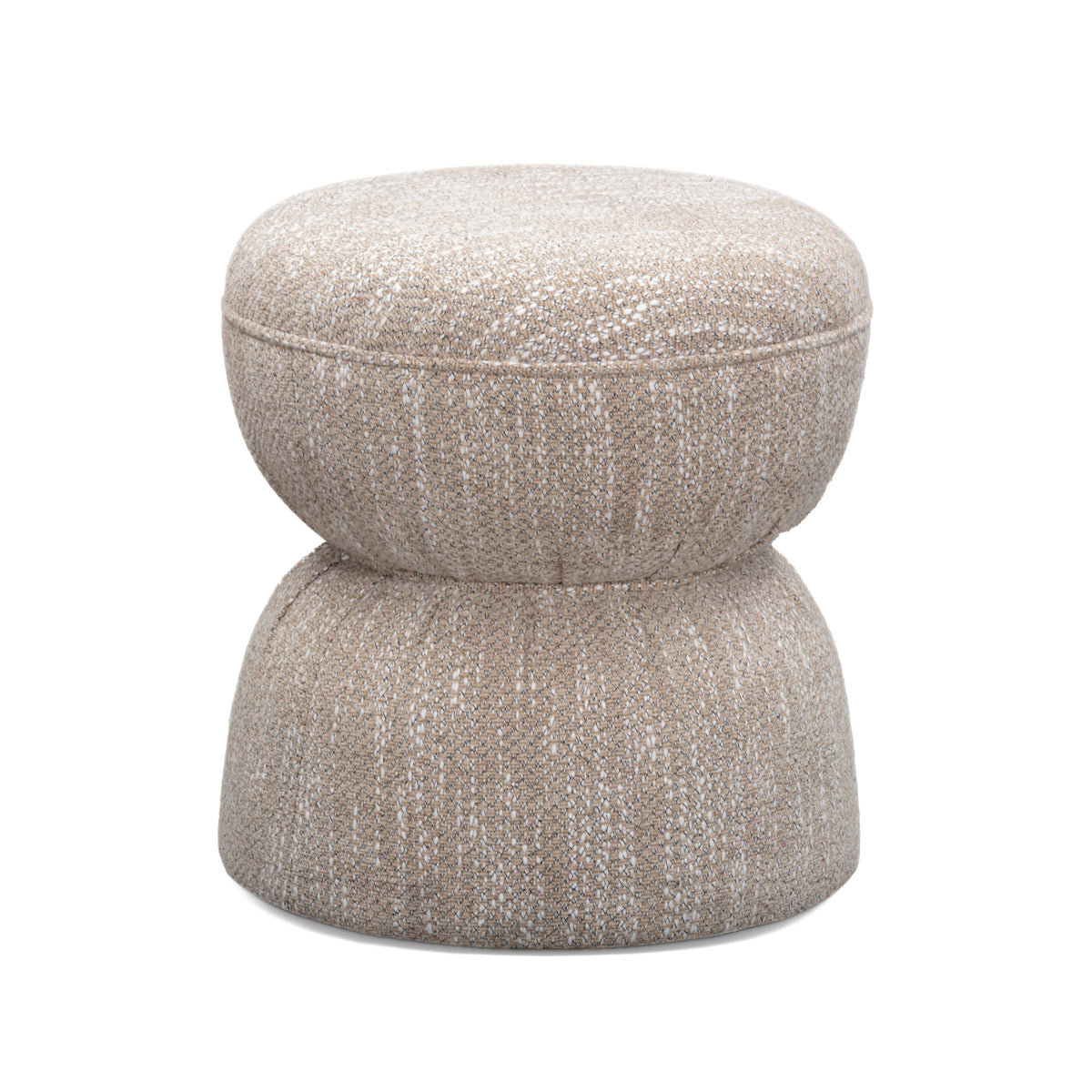Tomlin Ruched Performance Fabric Game Ottoman - Beige - Image 2