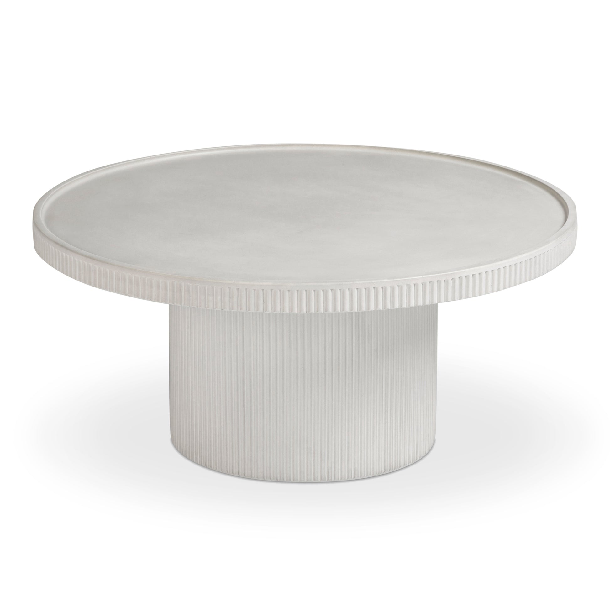 Darcy 36" Concrete Indoor/Outdoor Round Coffee Table - White - Image 4