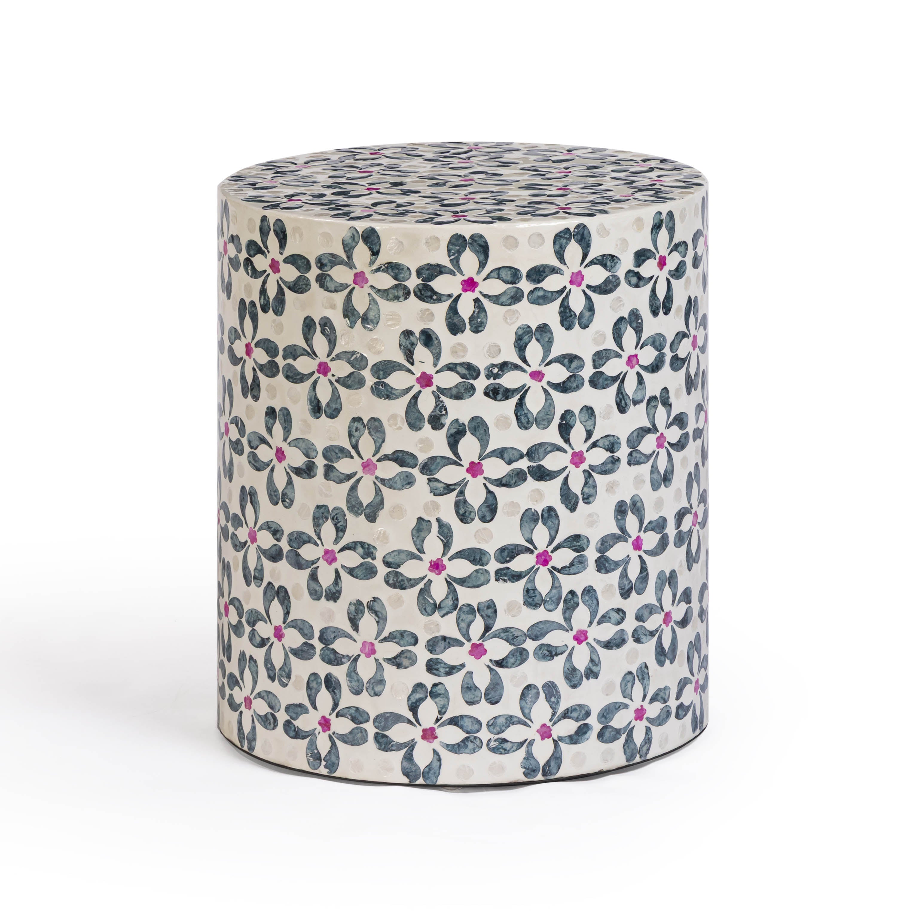Lorna Capiz Shell Accent Stool | TOV Furniture