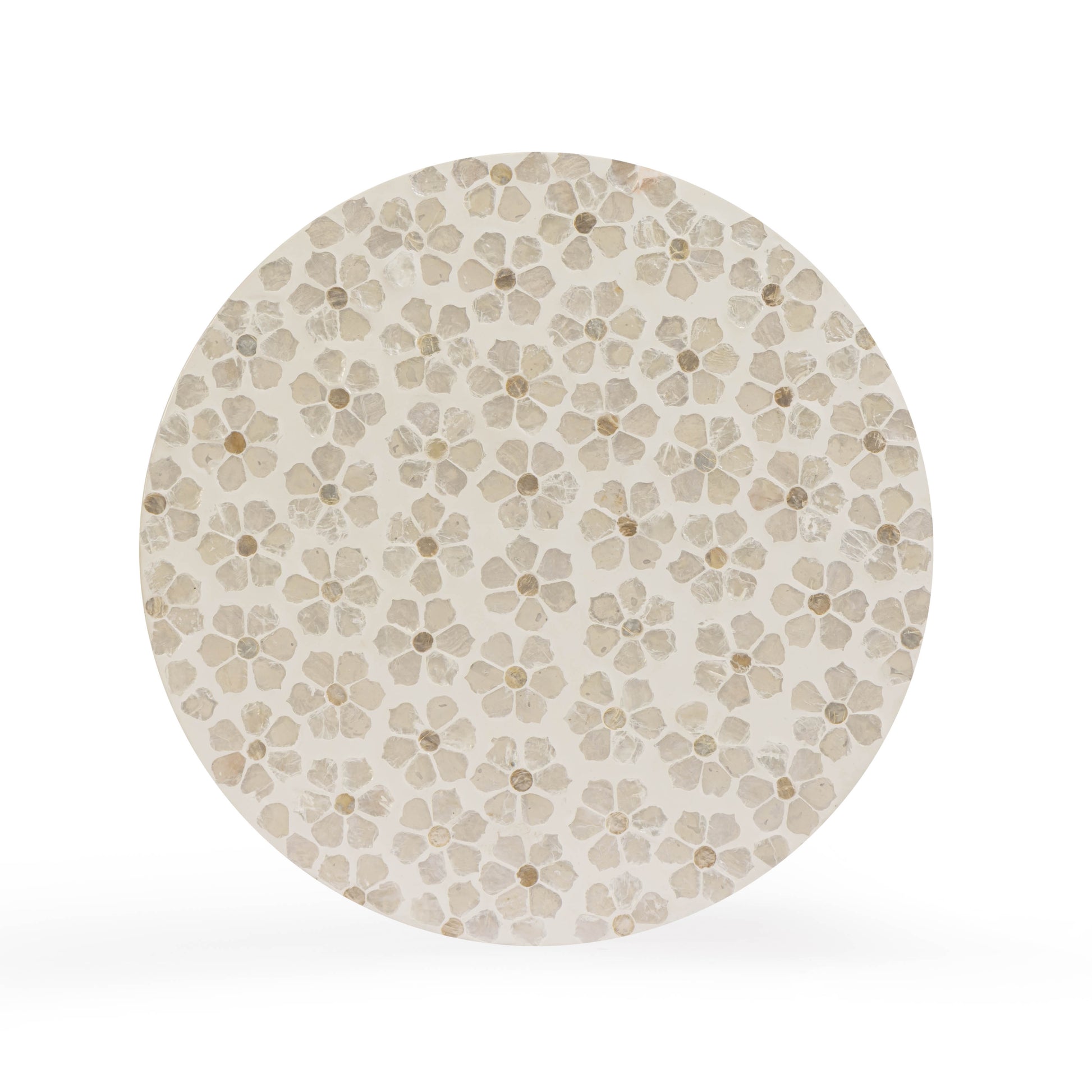 Lorna Capiz Shell Accent Stool - Pearl - Image 4