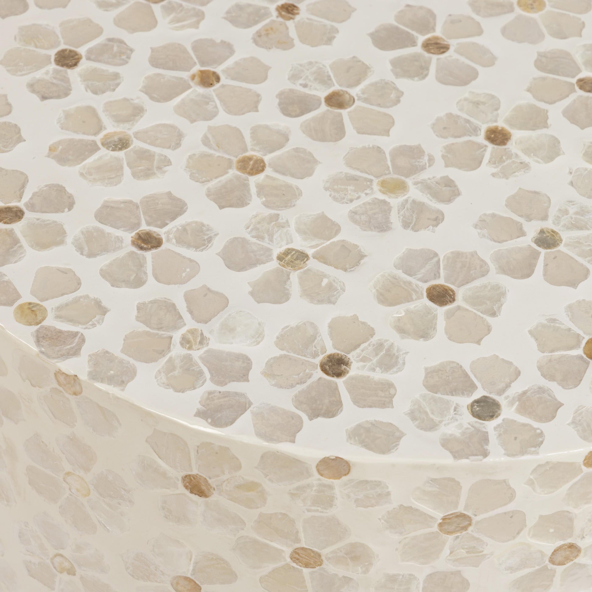 Lorna Capiz Shell Accent Stool - Pearl - Image 5
