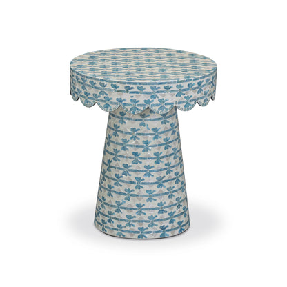 Lady Blue Ribbon Capiz Shell Round Side Table - Default Title - Image 2