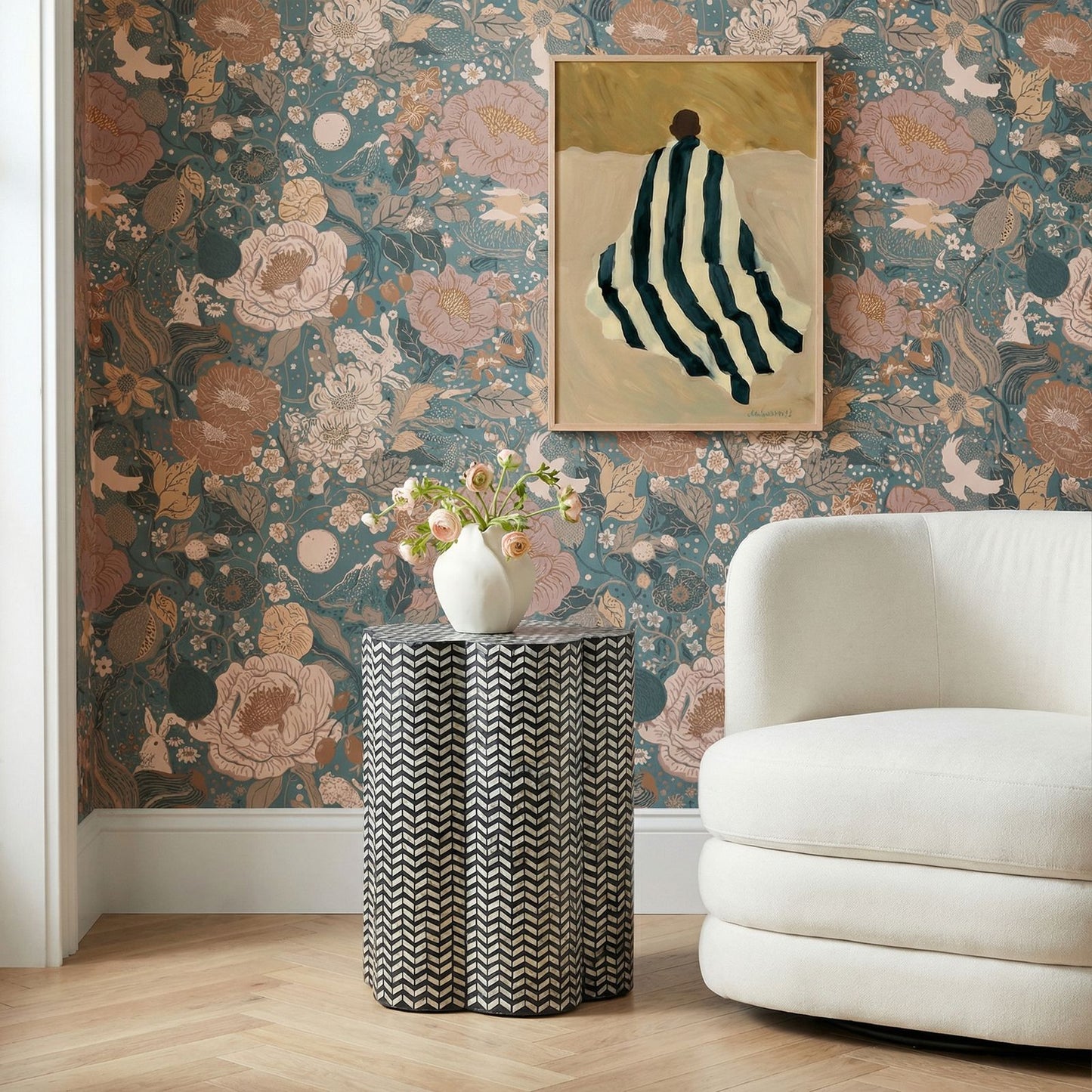 Truffle Black Mother of Pearl Shell Side Table - Image 2