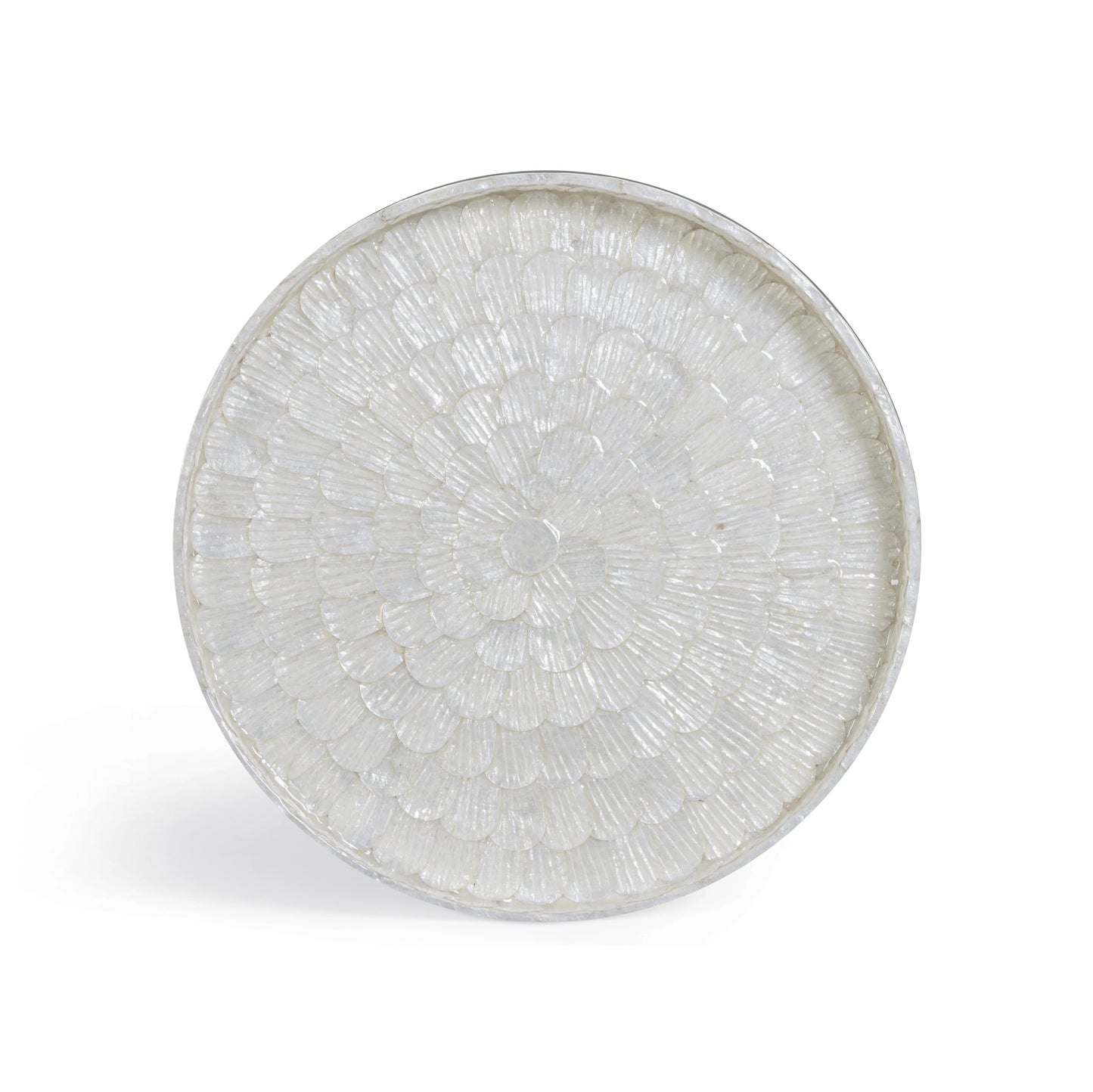 Coast Pearl White Seashell Round Side Table - Image 5