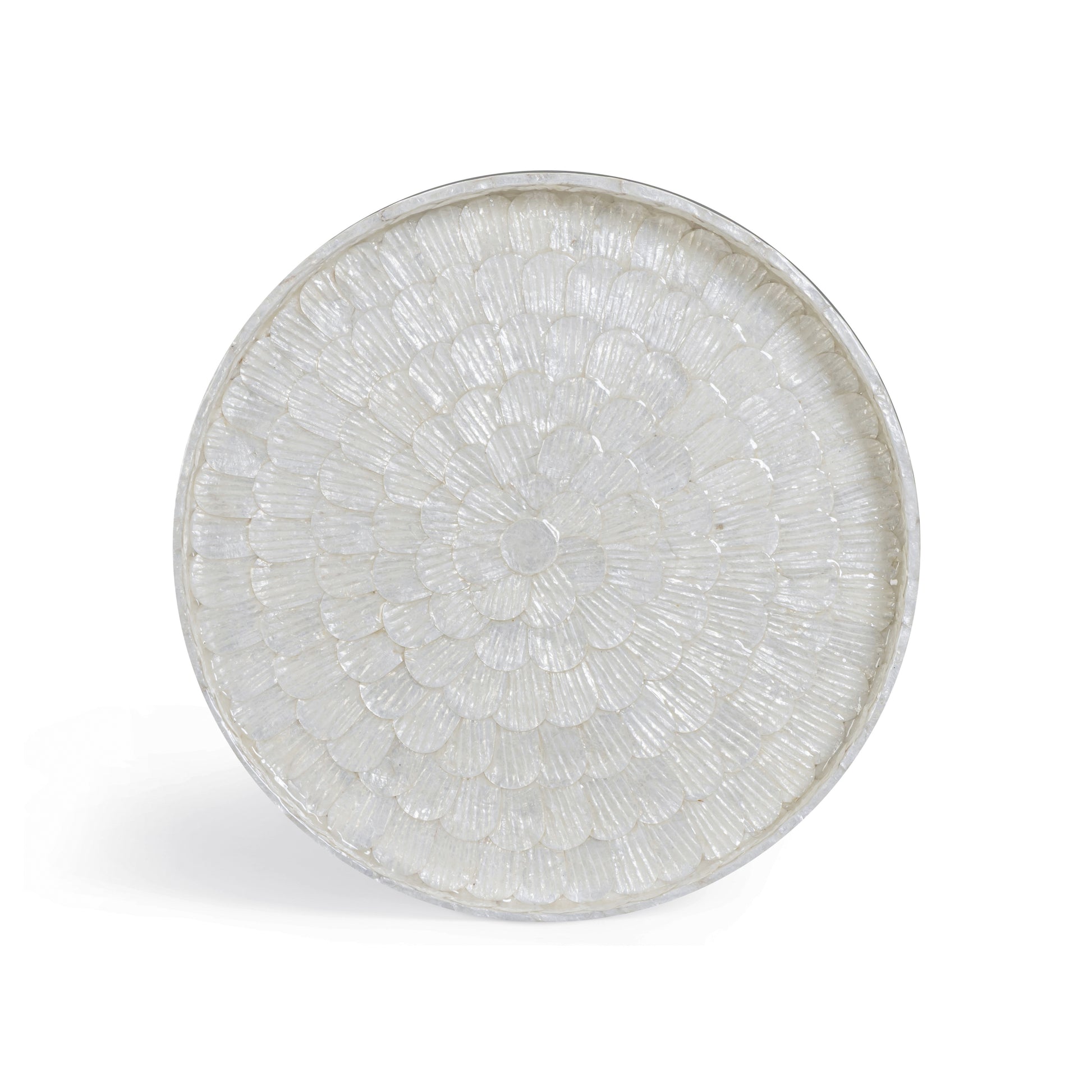 Coast Pearl White Seashell Round Side Table - Image 5
