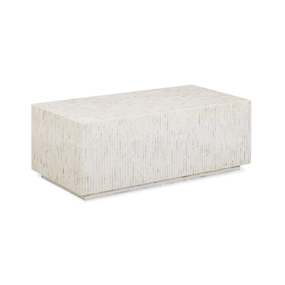 Earl 48" Shell Rectangular Coffee Table - Cream - Image 1