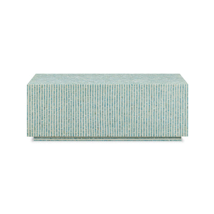Earl 48" Shell Rectangular Coffee Table - Light Blue - Image 1