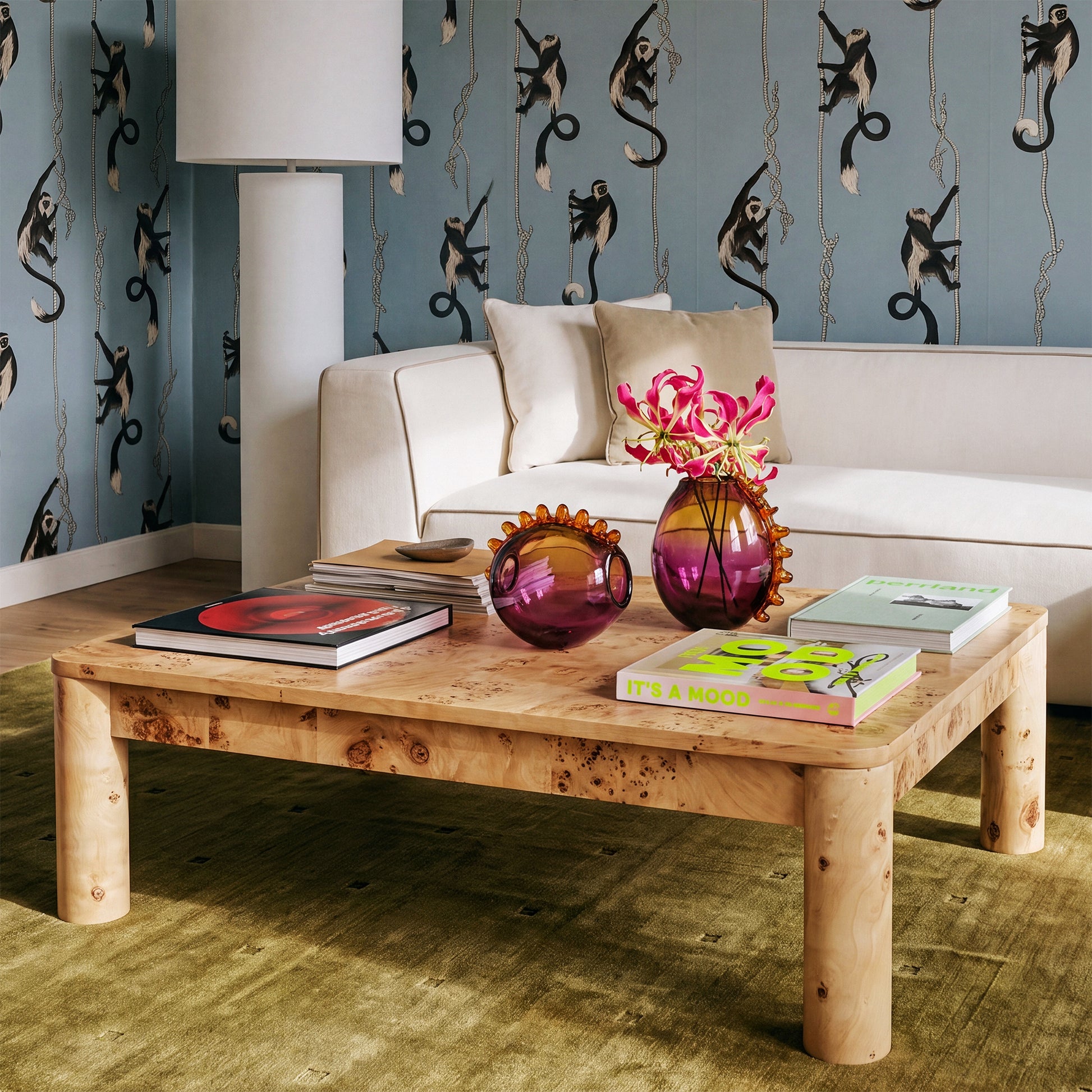 Berri 39" Natural Burl Coffee Table - Image 2