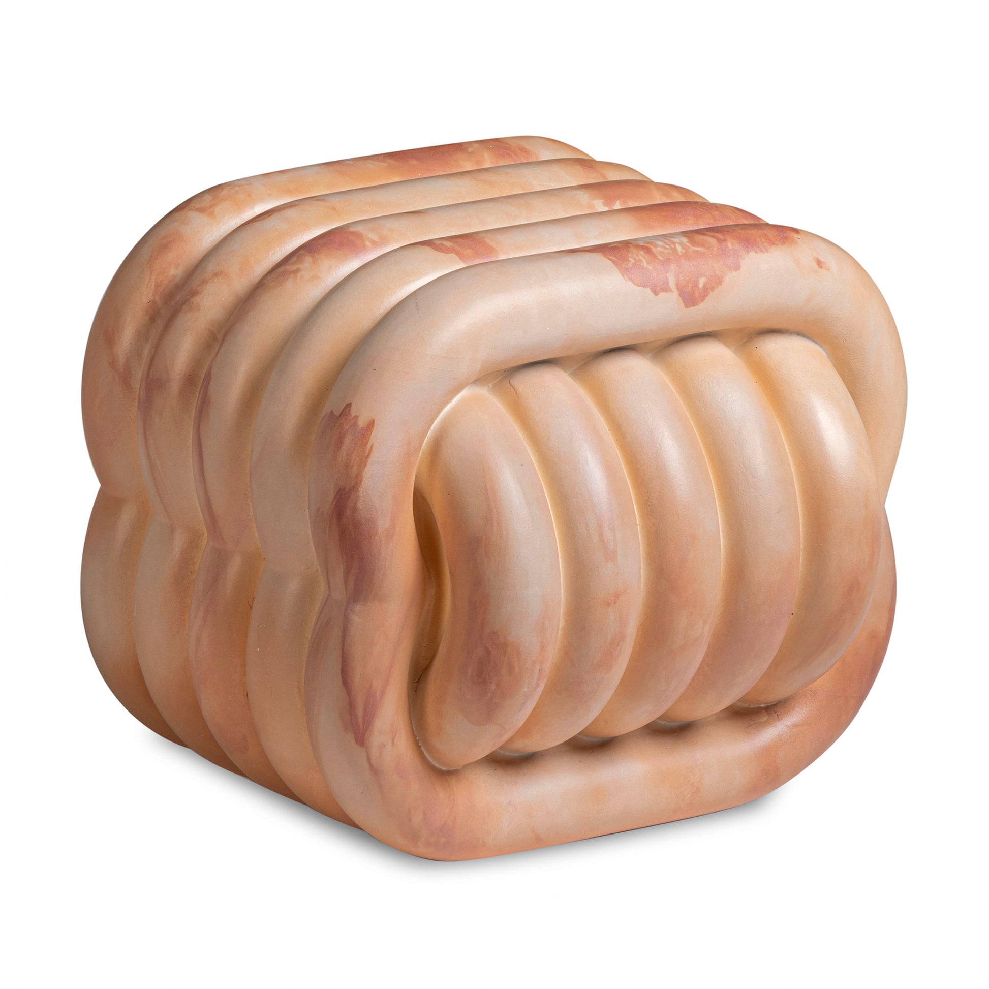 Love Knot Concrete Indoor / Outdoor Accent Stool - Pink Marble - Image 3