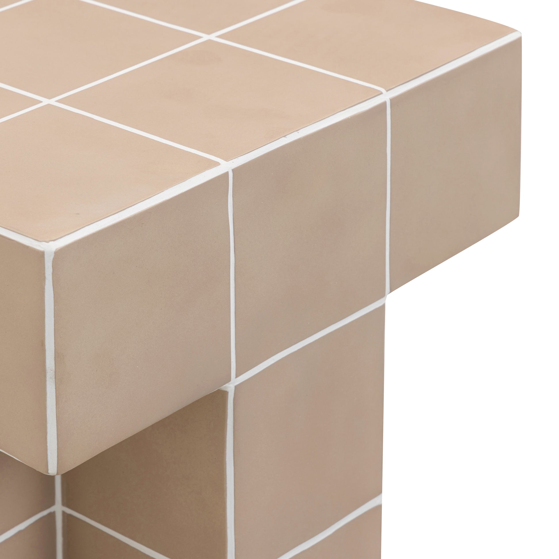 Alma Tile Concrete Indoor/Outdoor Side Table - Taupe - Image 4