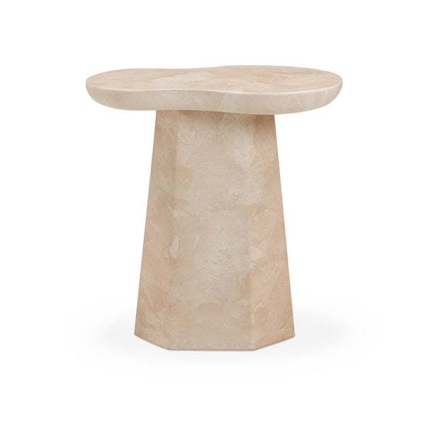 Zaya Rose Faux Marble Indoor/Outdoor Concrete Side Table | TOV
