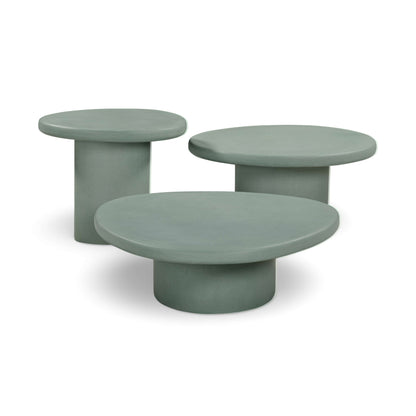 Jade Concrete Indoor/Outdoor Nesting Coffee Table Set - Green - Image 1