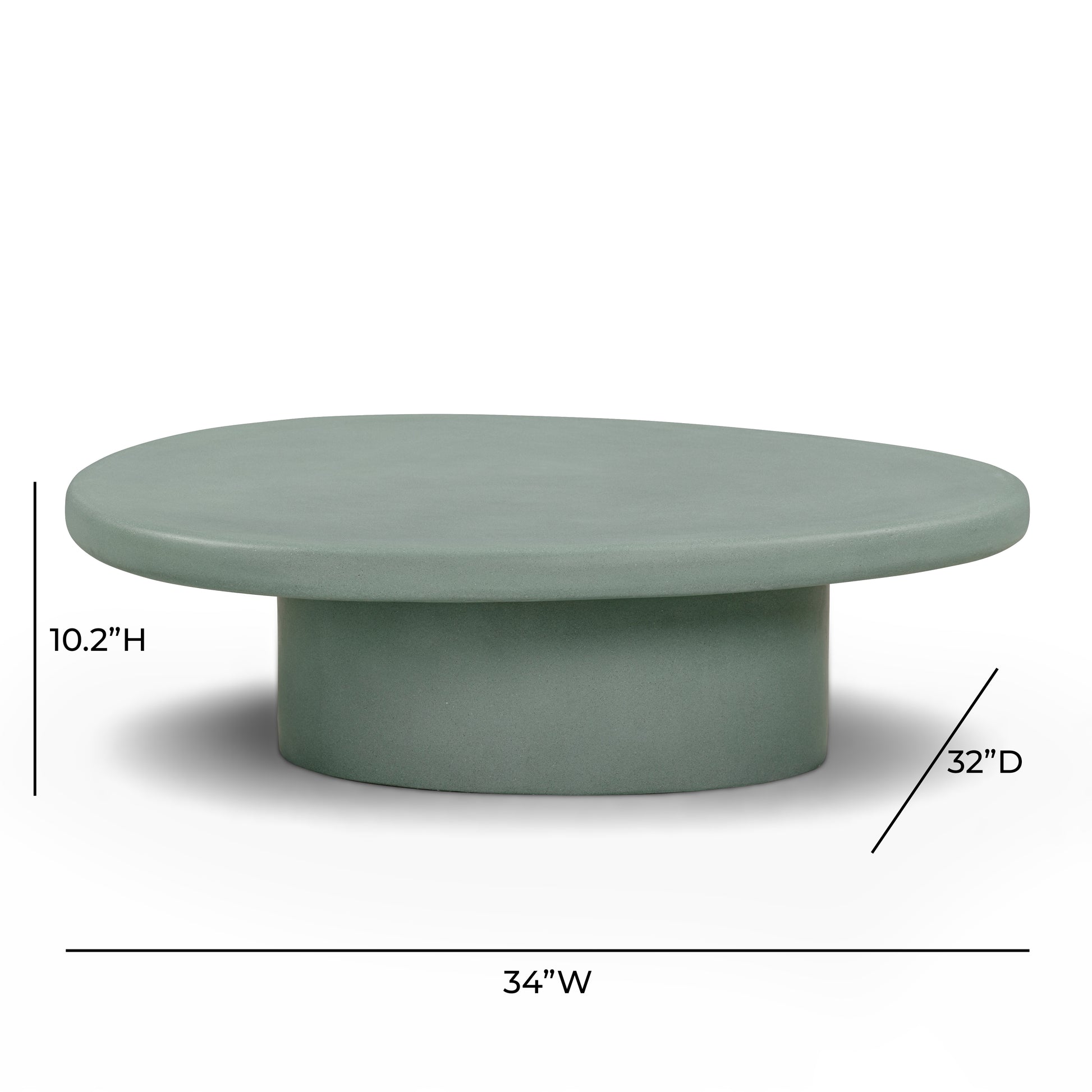 Jade Concrete Indoor/Outdoor Coffee Table (28"-34") - Green / Large - Image 7