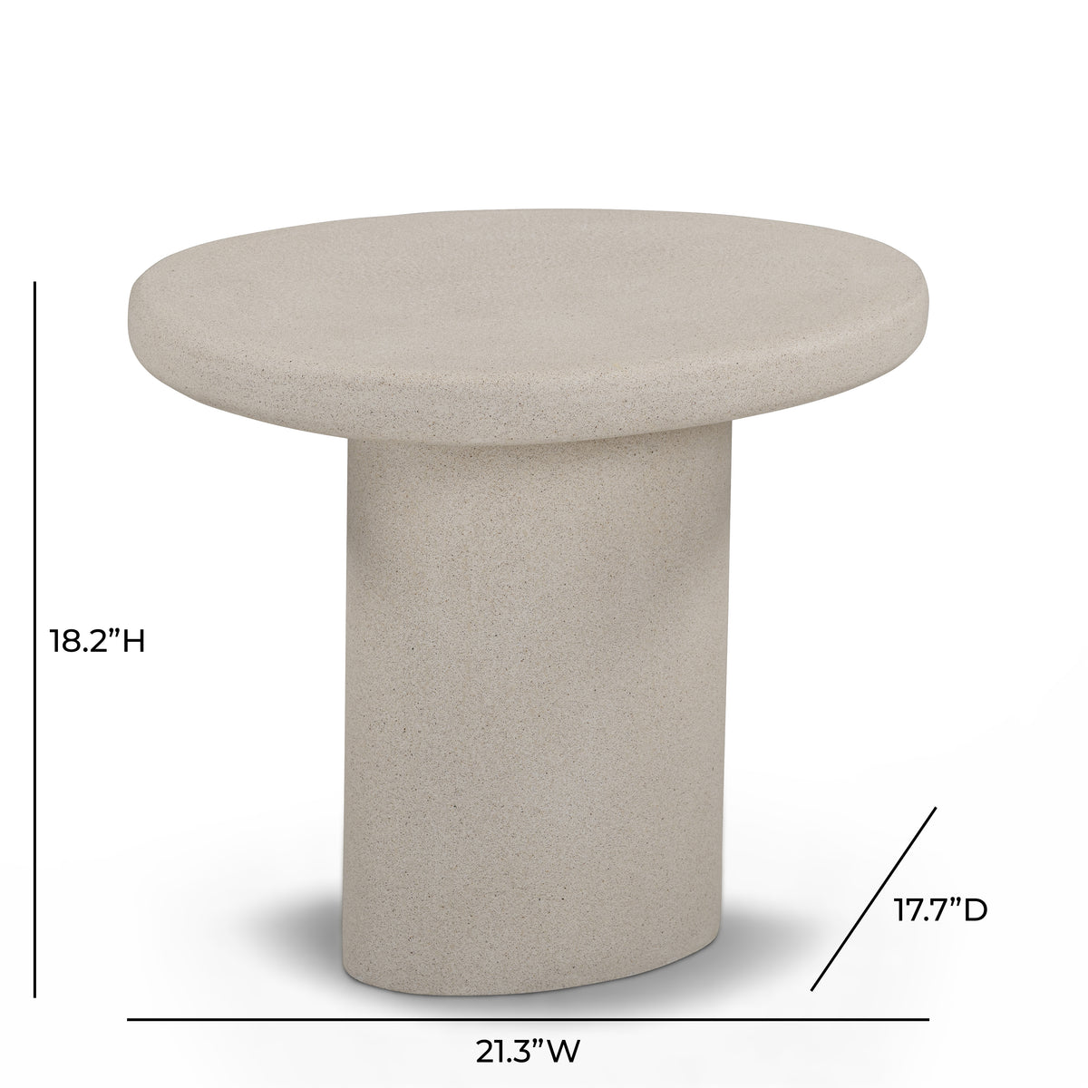 Jade Concrete Indoor/Outdoor Side Table - Cream - Image 7